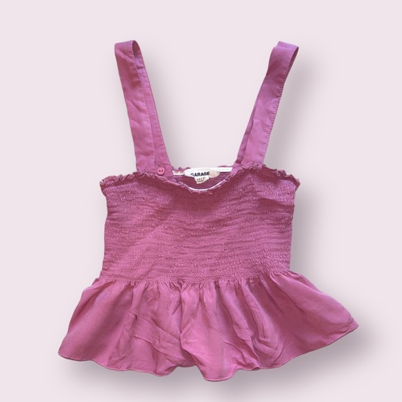 Garage Tops - Garage Runched Flowy Tank Top With Removable Straps